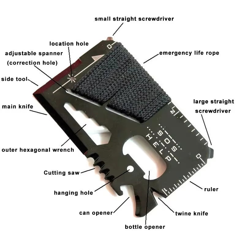 EDC Multifunctional Pocket Hunting Knife Outdoor Sports Camping Hiking SOS Survival Rescue Emergency Tools MJ Camping Equipment