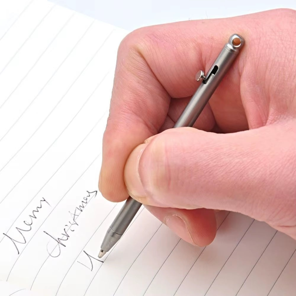 Multi-Functional Portable Bolt Pen Mini Size Titanium Alloy Pocket Pen Refillable Signature Pen Gift Giving