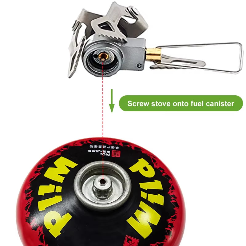 Outdoor Gas Stove Mini Titanium Camping Gas Burner 25G Ultralight Stove Survival Furnace Pocket Picnic Gas Cooker -3000T